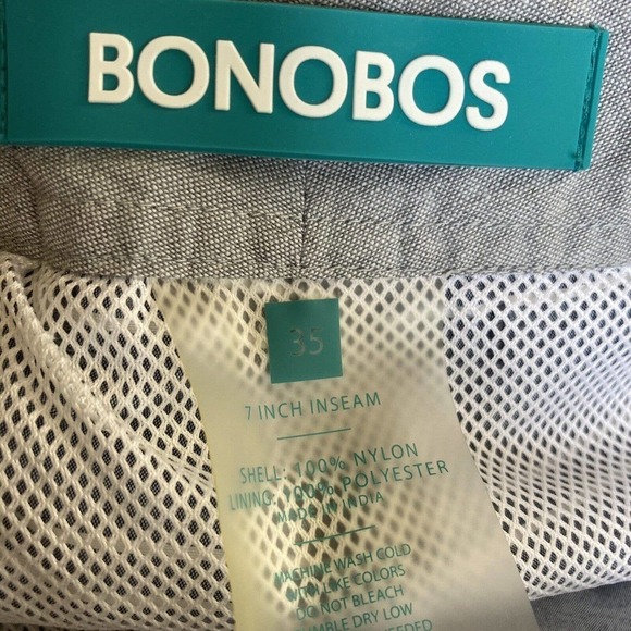 Bononos Swimshorts Mens Size 35 Striped Blue Drawstring Waist Pockets - Picture 6 of 10